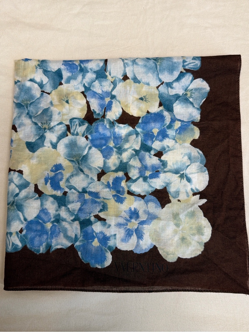 Vintage Valentino Floral Handkerchief Mini Scarf